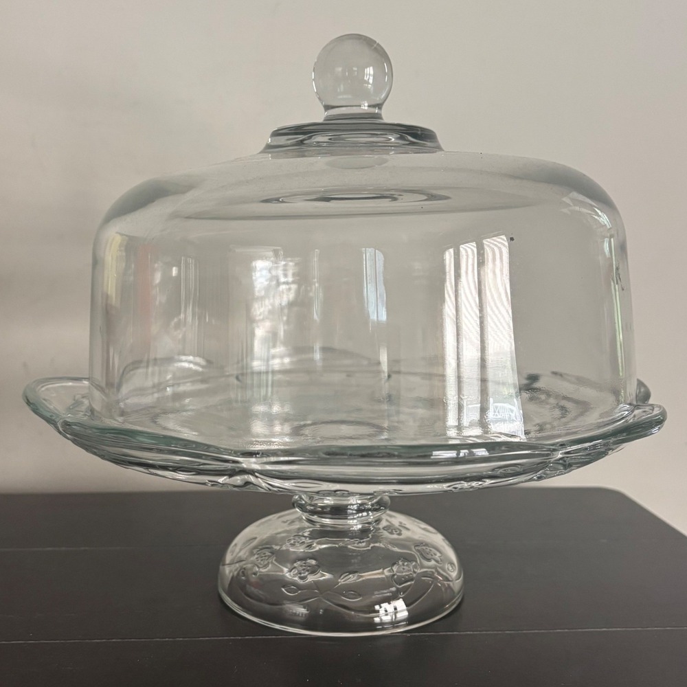 Vintage | Anchor Hocking | Savanna Cake Stand with Glass Dome